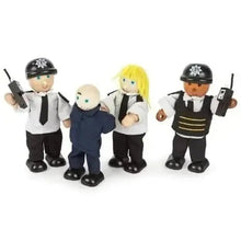 Wooden Police And Prisoner Figures-Wooden Police And Prisoner Figures