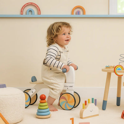 Wooden Rainbow Ride On Trike-Wooden Rainbow Ride On Trike