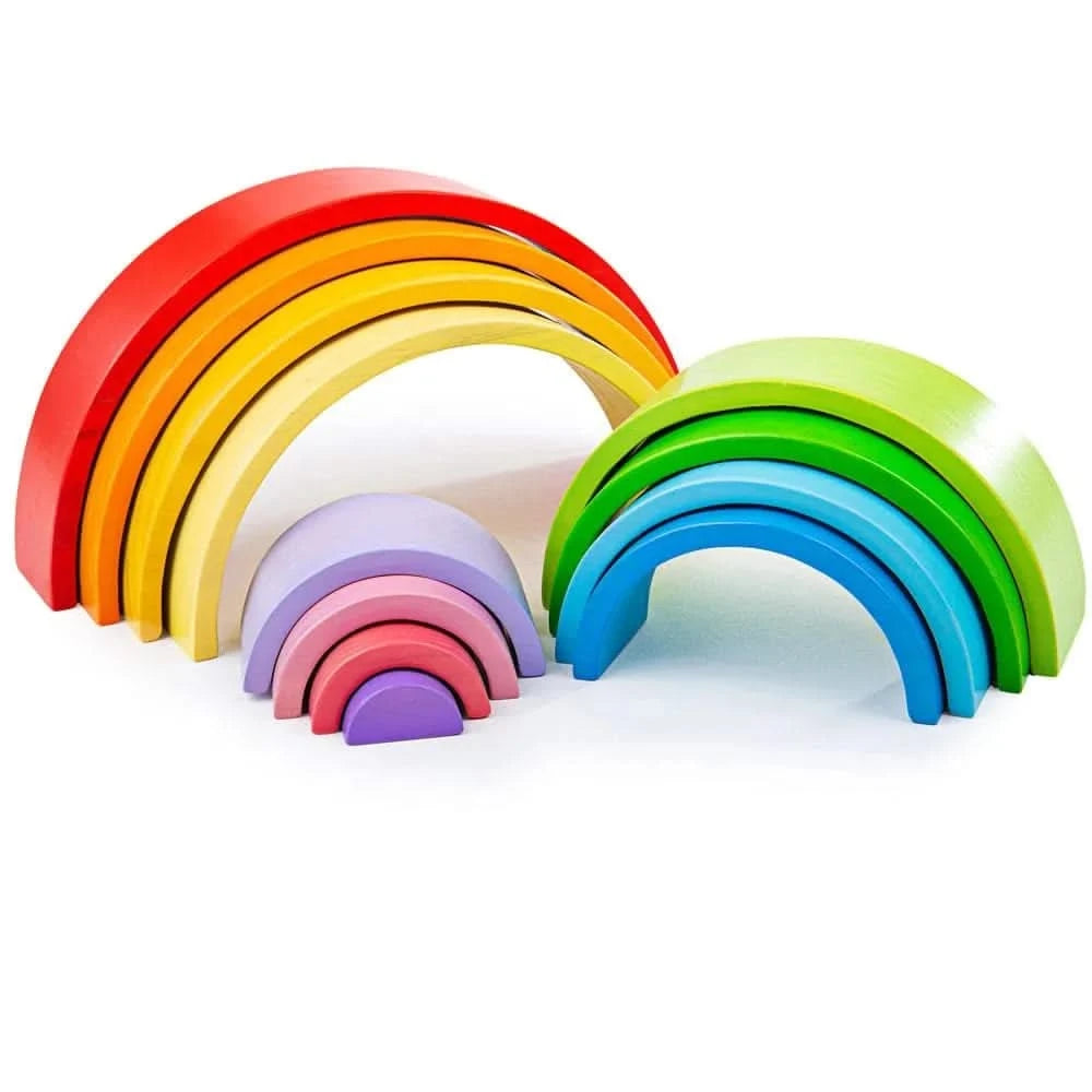 Wooden Rainbow Stacking Toy-Large-Wooden Rainbow Stacking Toy-Large