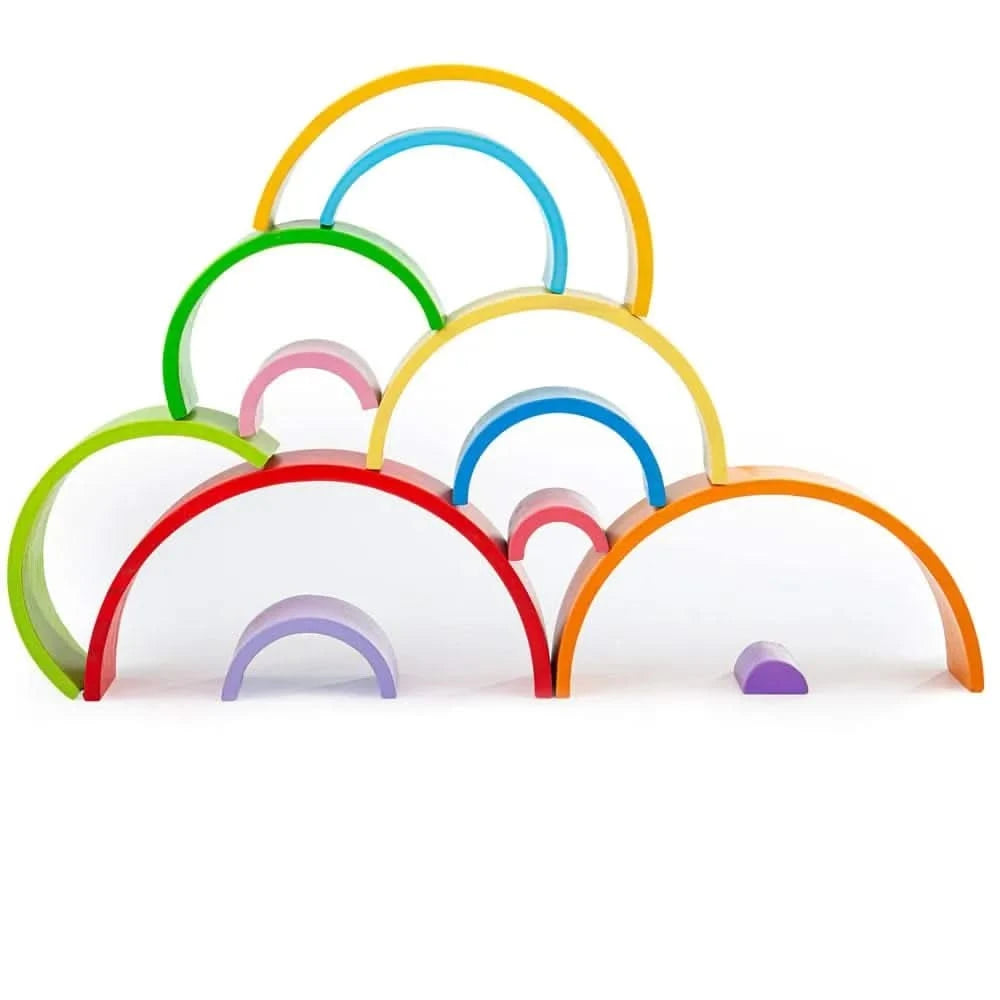 Wooden Rainbow Stacking Toy-Large-Wooden Rainbow Stacking Toy-Large