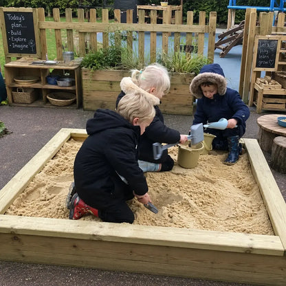 Wooden Sandpit with PVC Cover-Wooden Sandpit with PVC Cover