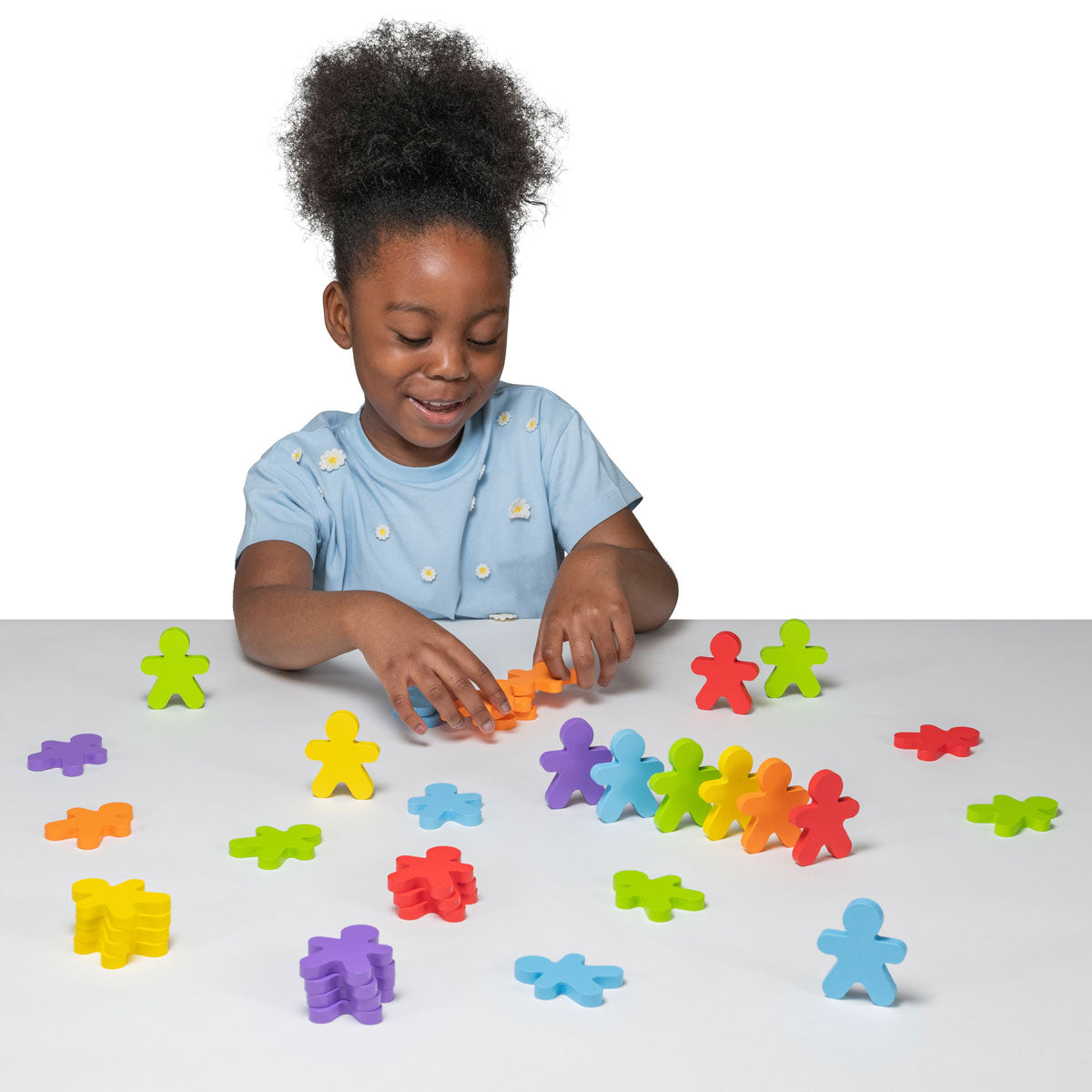 Wooden Sorting People, The set of 36 counters is a versatile and engaging resource that provides children with a fun and interactive way to learn and play. Whether it's sorting, counting, sequencing, or colour recognition, these counters are an excellent tool for developing crucial skills in young learners.With its bright and vibrant colours, these counters are sure to capture children's attention and imagination. They can be used in a variety of ways, from creating domino runs to sorting and grouping activ