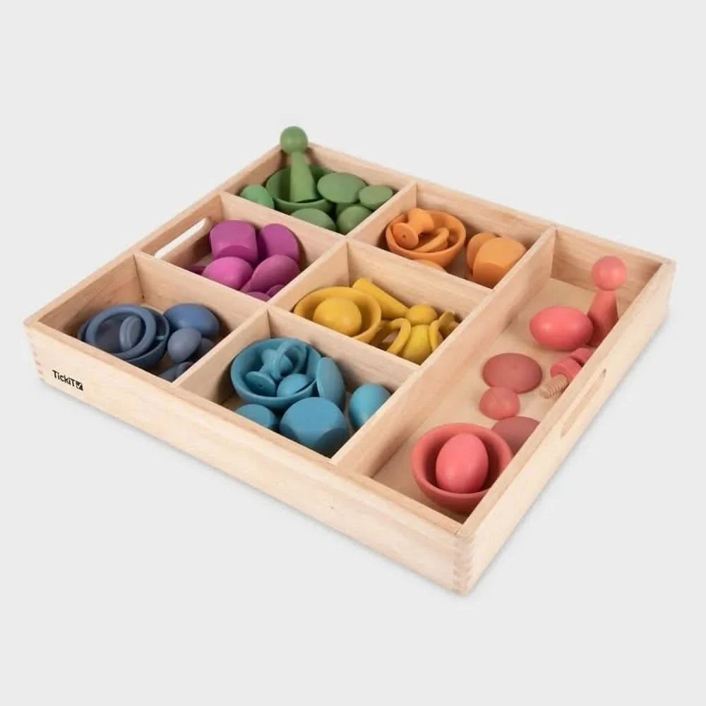 Wooden Sorting Tray 7 Way-Wooden Sorting Tray 7 Way