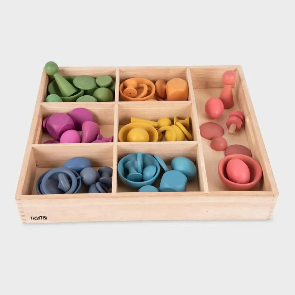 Wooden Sorting Tray 7 Way-Wooden Sorting Tray 7 Way