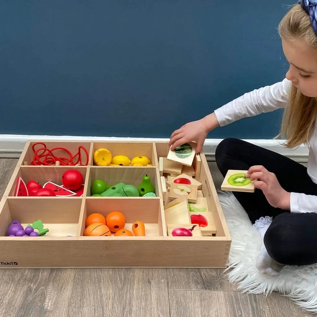 Wooden Sorting Tray 7 Way-Wooden Sorting Tray 7 Way