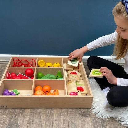Wooden Sorting Tray 7 Way-Wooden Sorting Tray 7 Way
