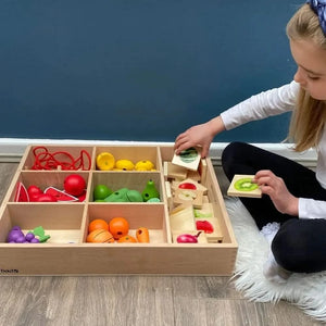 Wooden Sorting Tray 7 Way-Wooden Sorting Tray 7 Way