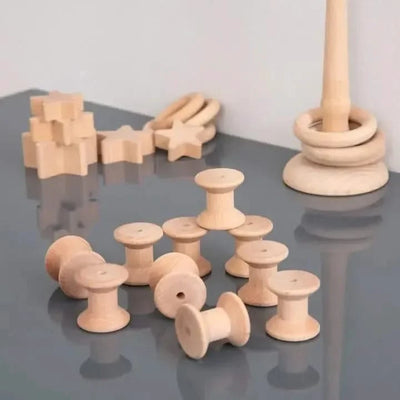 Wooden Spool Set 10pk-Wooden Spool Set 10pk