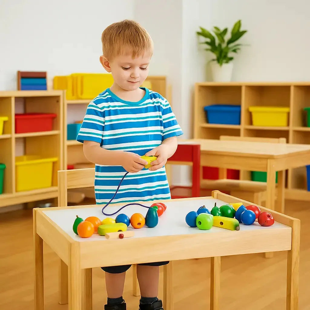 Threading Fruit Wooden Threading Fruits 24 Pack, Numeracy educational materials ...