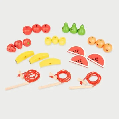 Threading Fruit Wooden Threading Fruits 24 Pack, Numeracy educational materials ...