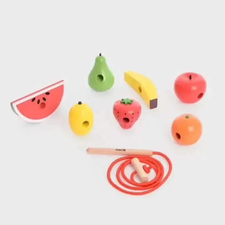 Threading Fruit Wooden Threading Fruits 24 Pack, Numeracy educational materials ...