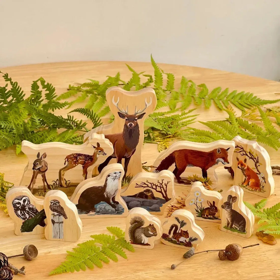 Woodland Animal Families Wooden Characters-Woodland Animal Families Wooden Characters