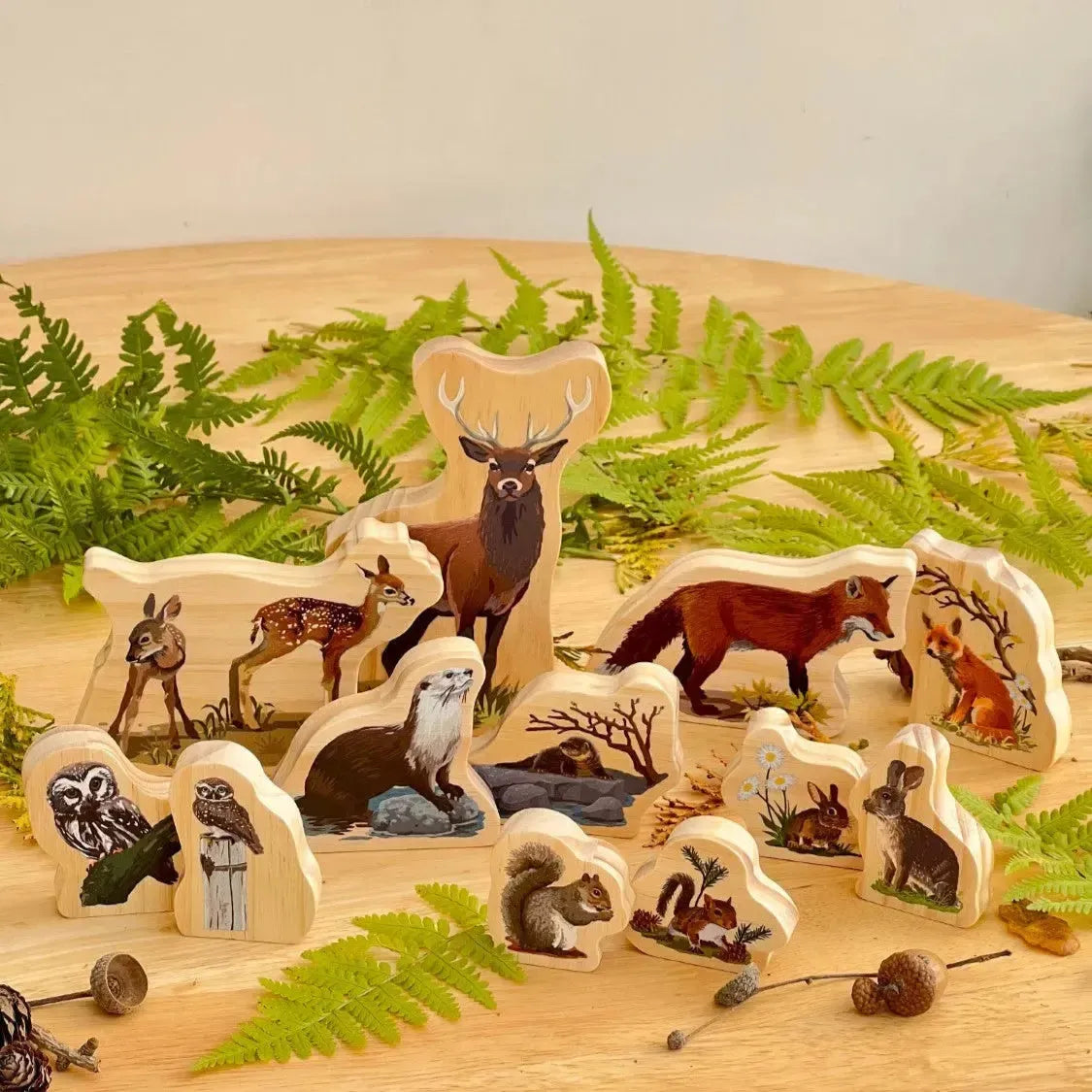 Woodland Animal Families Wooden Characters-Woodland Animal Families Wooden Characters