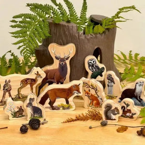 Woodland Animal Families Wooden Characters-Woodland Animal Families Wooden Characters