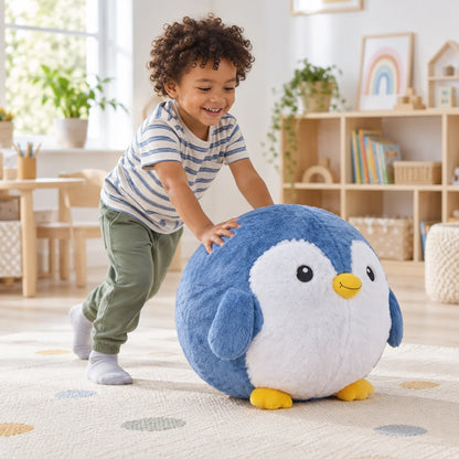 Yoga Ball Buddy with BubblePlush Penguin-Yoga Ball Buddy with BubblePlush Penguin