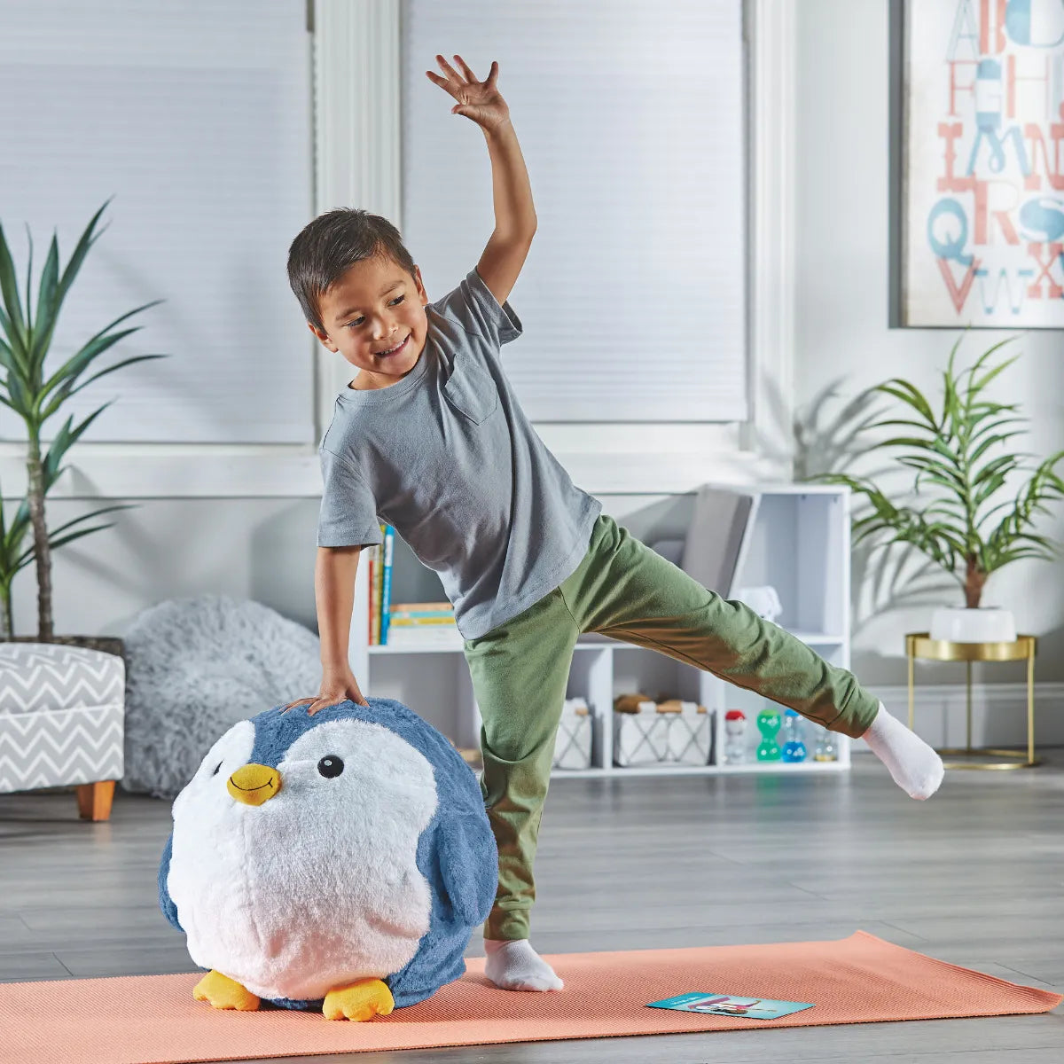 Yoga Ball Buddy with BubblePlush Penguin-Yoga Ball Buddy with BubblePlush Penguin