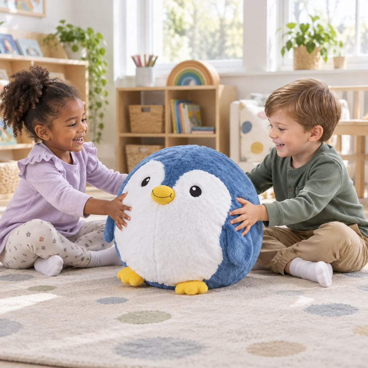 Yoga Ball Buddy with BubblePlush Penguin-Yoga Ball Buddy with BubblePlush Penguin