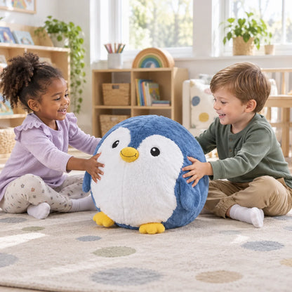 Yoga Ball Buddy with BubblePlush Penguin-Yoga Ball Buddy with BubblePlush Penguin