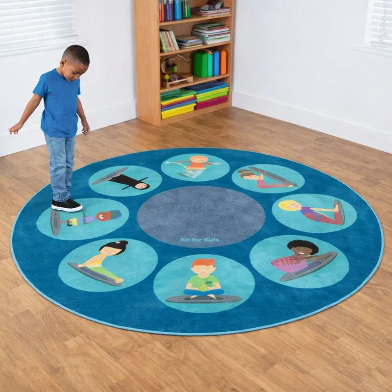 Yoga Position Carpet 2m diameter-Yoga Position Carpet 2m diameter