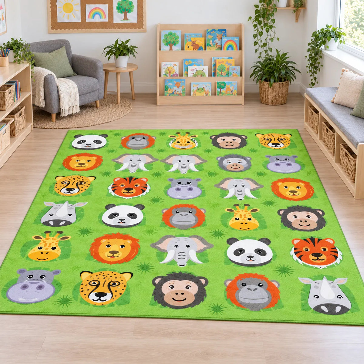 Zoo Conservation Large Carpet in reading area without children